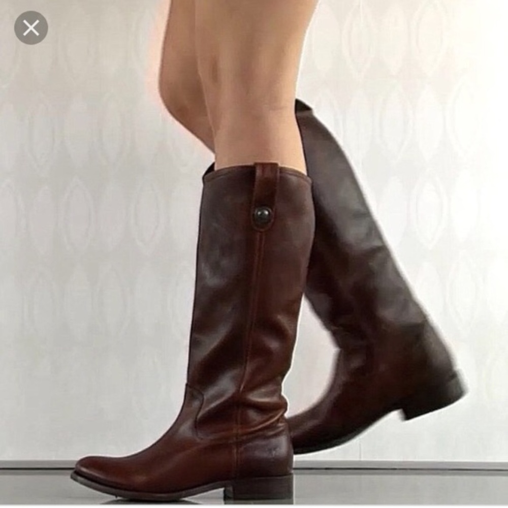 Frye Melissa Button Boots Dark Brown